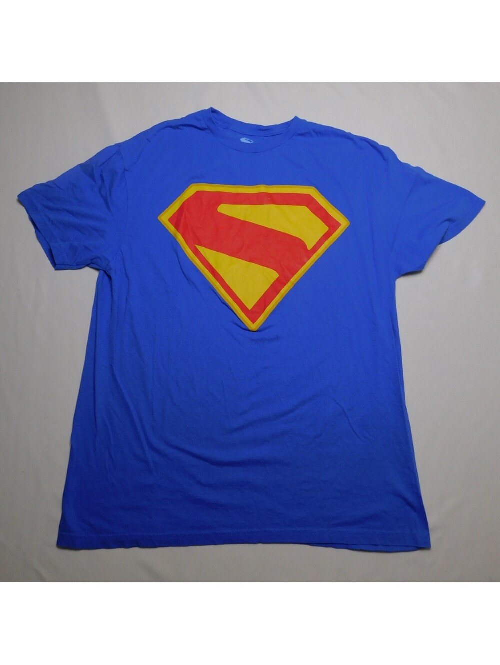 Superman Shirt Mens Large L Blue Mad Engine DC Comics Graphic Shield Logo T-Shir